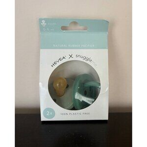 Hevea X Snuggle Me Natural Rubber Pacifier 2-Pack 0-6 Months Eco-Friendly